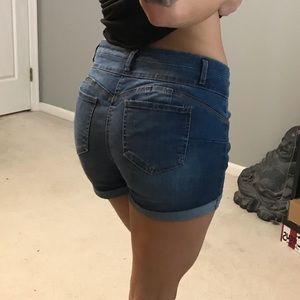 Booty lifting high waisted denim shorts